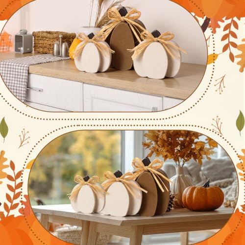 Fall Pumpkin Wooden Signs Set - Rustic Farmhouse Autumn Decor - Novel Color