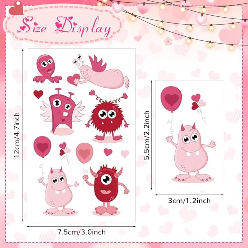 Valentine's Day Temporary Tattoos Set - Holiday Style, 20 Sheets Kids & Adults