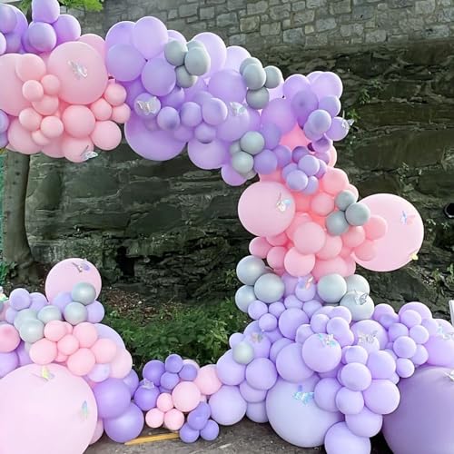 Pastel Purple Balloons Arch Kit - 129pcs Lavender Balloon Garland for Party Decor