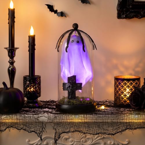 Halloween Ghost Light-Up Dome Centerpiece - Spooky Tabletop Decor