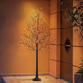 Halloween Willow Tree with 200 LED Lights - 6FT Orange Spooky Tree for Indoor & Outdoor Decor