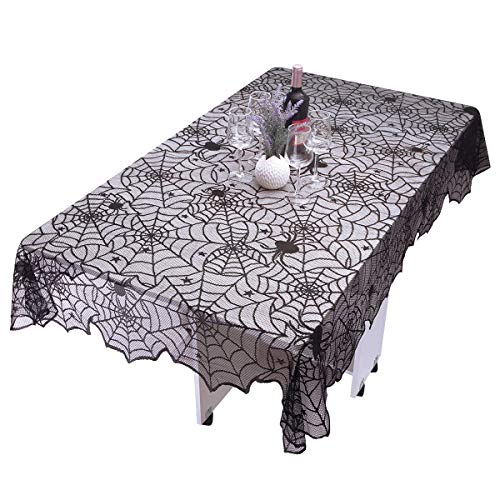 Halloween Spider Web Lace Tablecloth - 71 x 53 Inches Rectangular