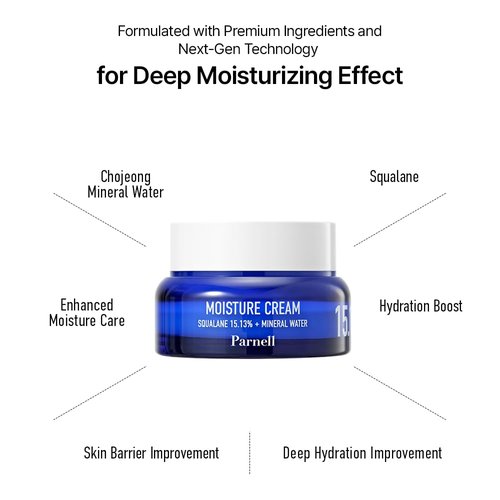 Parnell Squalane Moisture Cream - Deep Hydrating Face Moisturizer for Dry, Sensitive Skin | 1.69 fl. oz (50ml)