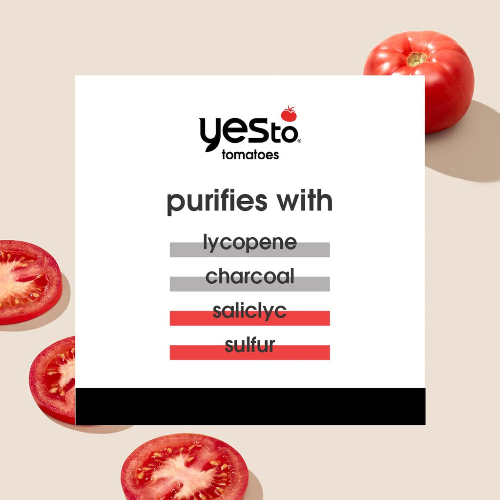 Yes To Tomatoes Charcoal Mud Mask - Detoxify Acne-Prone Skin with Salicylic Acid | 2.006 Fl Oz (Pack of 2)