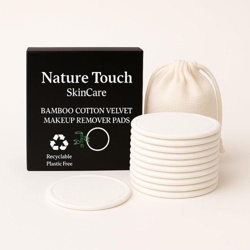 Eco-Friendly Makeup Remover Pads by EcoTools - 12 Bamboo Cotton Rounds with Laundry Bag | Soft, Washable Facial Pads for Sensitive Skin