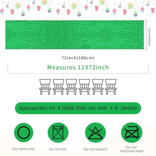Green Sequin Table Runner 4 Pack 12x72 Inches for Wedding Party Decor