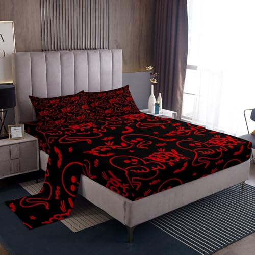 Halloween Ghost Full Size Bedding Set - Cartoon Bed Sheets for Kids Boys Girls - Halloween 11 / Full Variation
