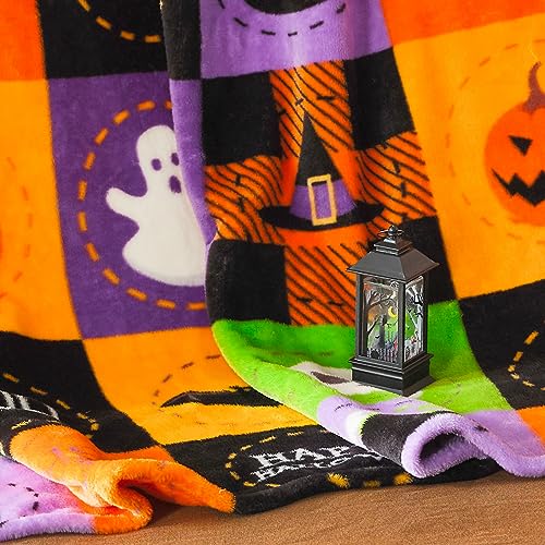 Ghost Halloween Fleece Throw Blanket 50x60 Inches - Soft & Cozy Fall Decor
