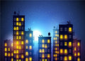 INRUI Starry Sky Superhero City Skyline Backdrop 10x8FT for Photography & Events
