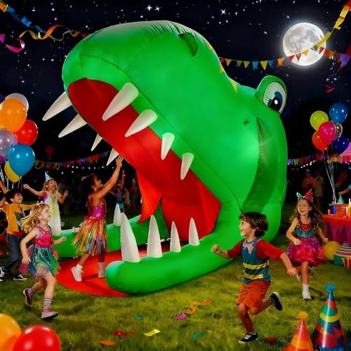 8FT Tall Halloween Dinosaur Inflatable with LED Lights Outdoor Decoration