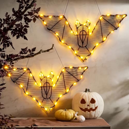 Halloween Hanging Bat LED Light Decorations - Indoor & Outdoor Spooky Decor