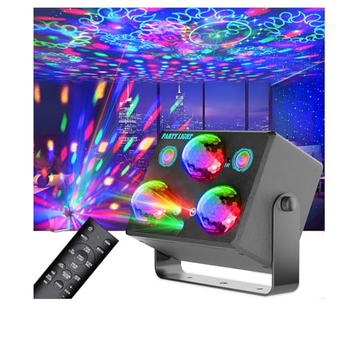 Disco Ball Light - 6-in-1 RGB DJ Party Strobe & Sound-Activated Laser Effect