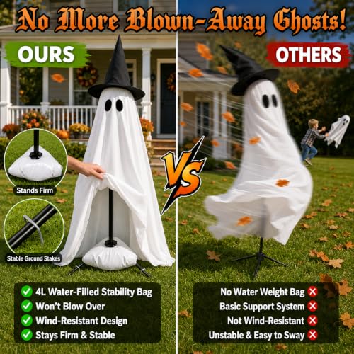 Halloween Ghost Decorations Indoor with Remote Light-Up Ghosts - Lighting Ghost Variation