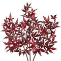 Artificial Maple Leaves Branches 30-Inch Fall Faux Bushes for Thanksgiving Decor - Red