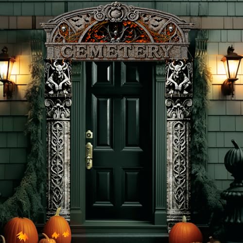 Halloween Cemetery Door Banner - White 3-Piece Halloween Decorations
