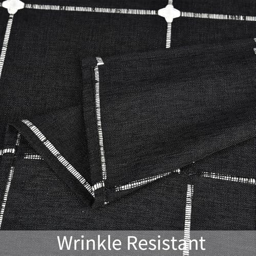 Black Checkered Linen Tablecloth 98x53 Inch Rectangular Farmhouse Decor - Variation of THIS listing