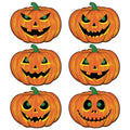 Halloween Pumpkin Cardboard Cutouts Set - 12 Large Decorations with Jack-o-Lantern Faces - Pumpkin Variation