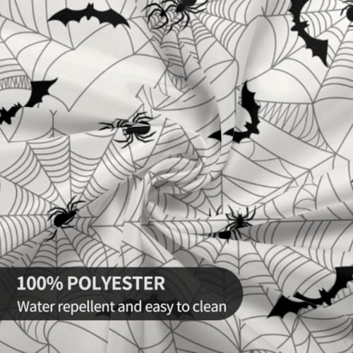 Spider Web Halloween Round Tablecloth 60 Inch Water-Resistant Reusable Decoration