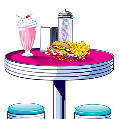 Retro 1950s Soda Shop Wall Decorations - 4 Piece Set for Parties & Events