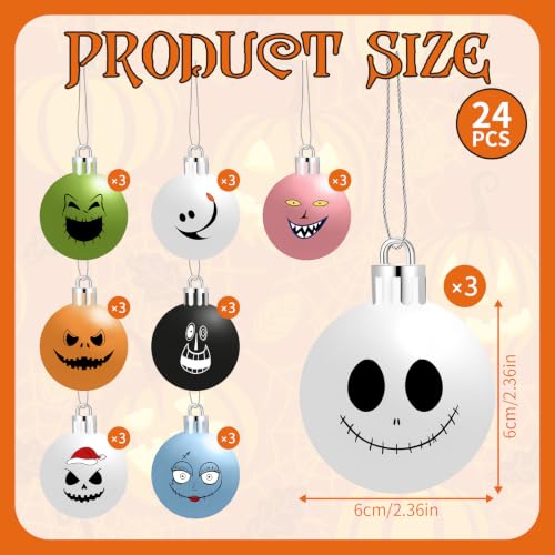 Halloween & Christmas Ornaments Balls Set - Spooky Festive Decor 24 Pack