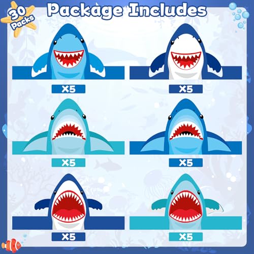 30Pcs Ocean Animal Shark Party Hats Sea Creatures Birthday Crowns