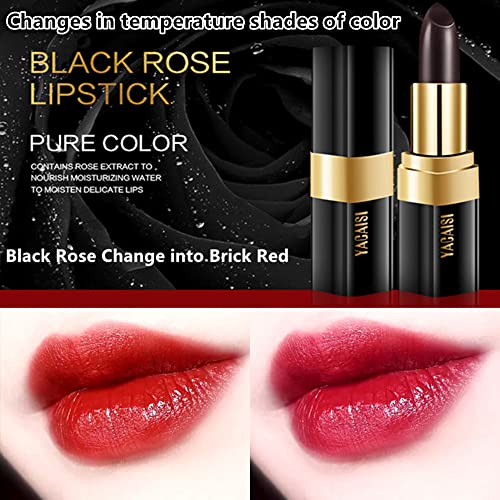 Color Changing Black Lipstick - Moisturizing Long-Lasting Lip Stain for Women - Variation: 1 PC Magic Black Lipstick