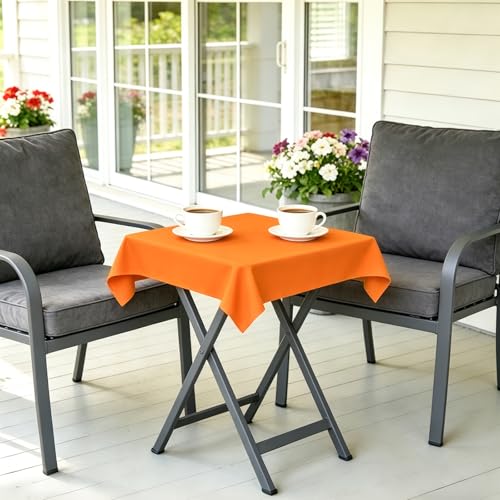 Wolkemer 2 Pack 24x24 Inch Square Washable Tablecloth - Orange