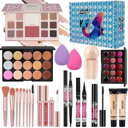 Blue Medium Makeup Gift Set for Teens Women Full Kit - Christmas Gift
