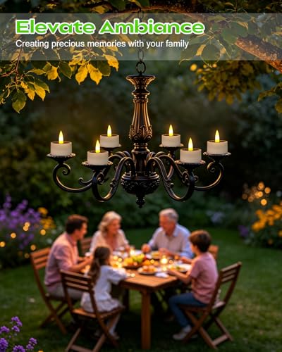 12 Pcs Solar Tea Lights Outdoor Waterproof LED Candles - 1.57''x1.77'' - Flickering Flameless Decoration