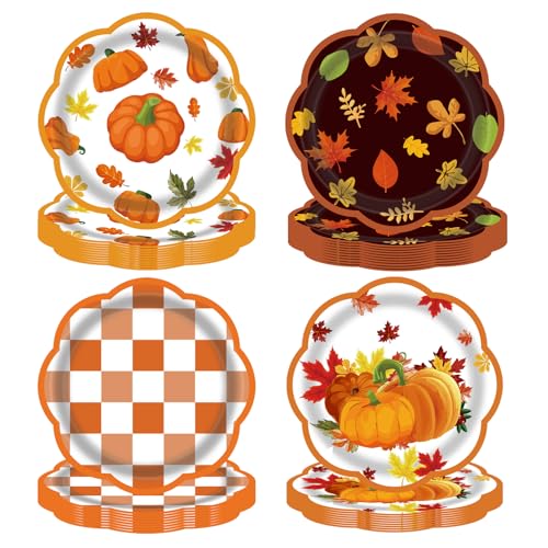 Fall Paper Plates 48pcs Autumn Party Dessert Plates - Variation of This Listing