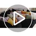 Set of 2 Orange 26x26 Inch Corduroy Throw Pillow Covers - Soft Striped Euro Shams for Sofa Couch Chair Decor