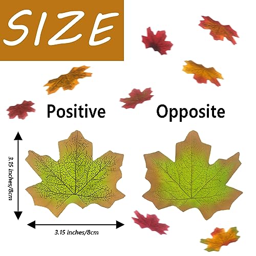 Fall Leaves Fake Autumn Maple Leaf Decor Set - 600 Pieces, A Colors