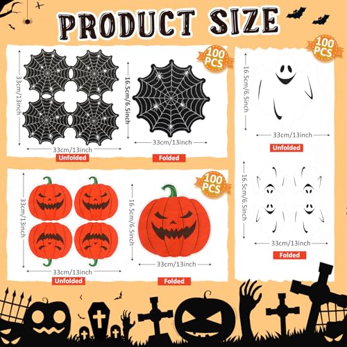 Halloween Paper Napkins 13x13 Inch 120 Pack Spooky Party Disposable Tableware