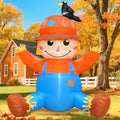 4FT Fall Thanksgiving Inflatable with LED Lights - Scarecrow & Crow Decoration