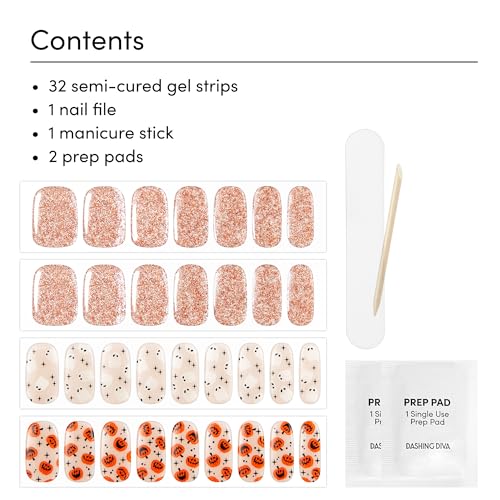 Semi-Cured Gel Nail Strips - Happy Haunting - Long Lasting & Chip Resistant - 4-Piece Manicure Set