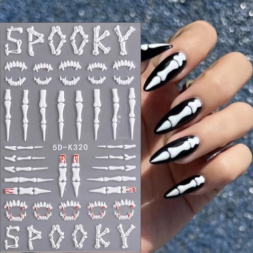Halloween Nail Stickers Ghost Pumpkin Stars Moon Fall Design 3 Sheets Style-4