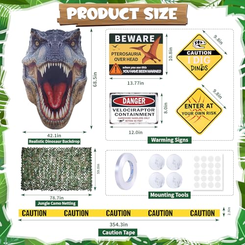 Halloween Dinosaur Trunk or Treat Car Decorations Kit - 13 Pieces, Reusable & Car-Safe