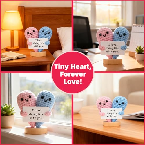 Love Doing Life With You Heart Decoration for Couples - Pink & Blue