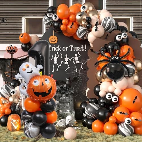 Halloween First Birthday Balloon Tower Ghost Theme Party Decorations