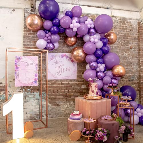 Purple Balloon Arch Kit 142pcs - Different Sizes for Party Decoration - Variation: Purple-3313