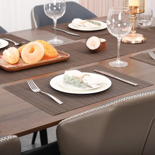 Myir JUN Set of 4 Kitchen Placemats for Dining Table - Large Non-Slip PVC