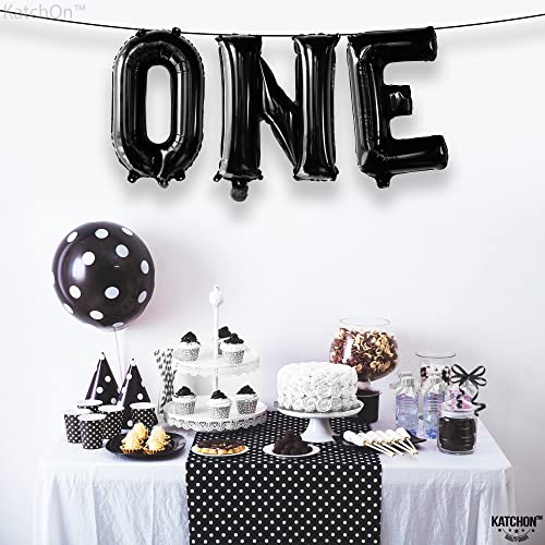 Black 16 Inch First Birthday Balloon for First Birthday Party Decorations - Variation: Black