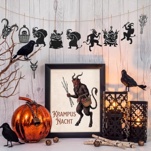 Krampus Iron Christmas Ornaments Set - Horror Hanging Decorations, 8 Variation