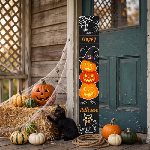 Halloween Porch Decor Welcome Sign - Outdoor Front Door Decorations - Halloween