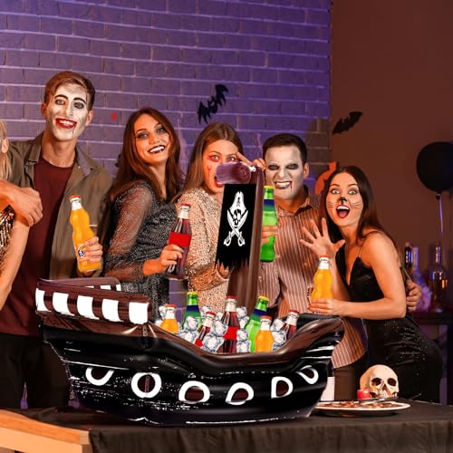 Inflatable Pirate Ship Drink Cooler - Black / Classic Party Accessory