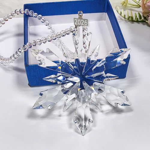 Crystal Snowflake Christmas Ornaments 2026 - Transparent Crystal Set