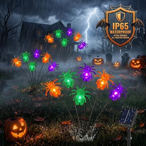 Spider Solar Halloween Decorations Outdoor with 8 Lighting Modes - Pathway Stake Lights - Variation 4