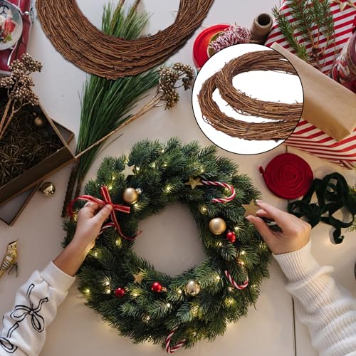 Natural Grapevine Wreath Set - 7 Pieces 12 Inch Brown DIY Craft Base
