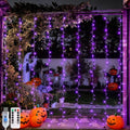 USB Purple Halloween Curtain Lights - 200 LED, 6.5ft x 6.5ft, Remote Control