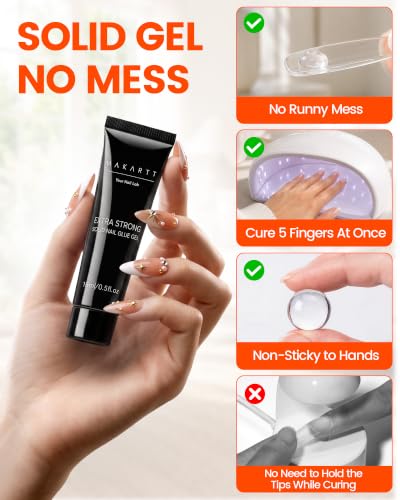 Solid Nail Glue Gel 15ML for Press-On Nails & Tips - Strong Bond, DIY Friendly
